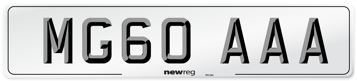 MG60 AAA Number Plate from New Reg